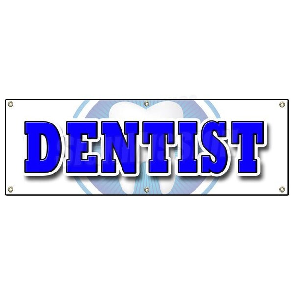 DENTIST BANNER SIGN dental false teeth no appointment cleaning dds